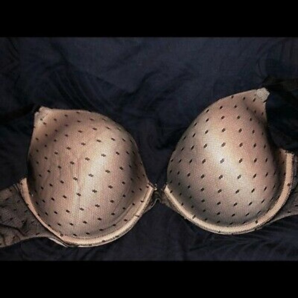 Soft & Sassy Lace & Mesh Polka Dots, Padded, Underwire, Push-Up Bra. Rarrrr!
